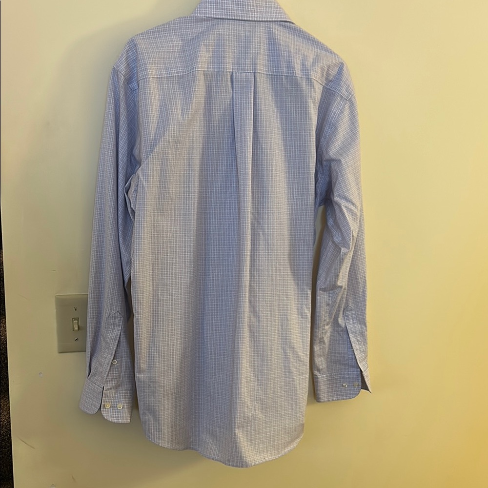 Forsyth of Canada Tailored Fit Gingham Check Button Down Collar Dress Shirt 🩵💜 - Picture 3 of 10